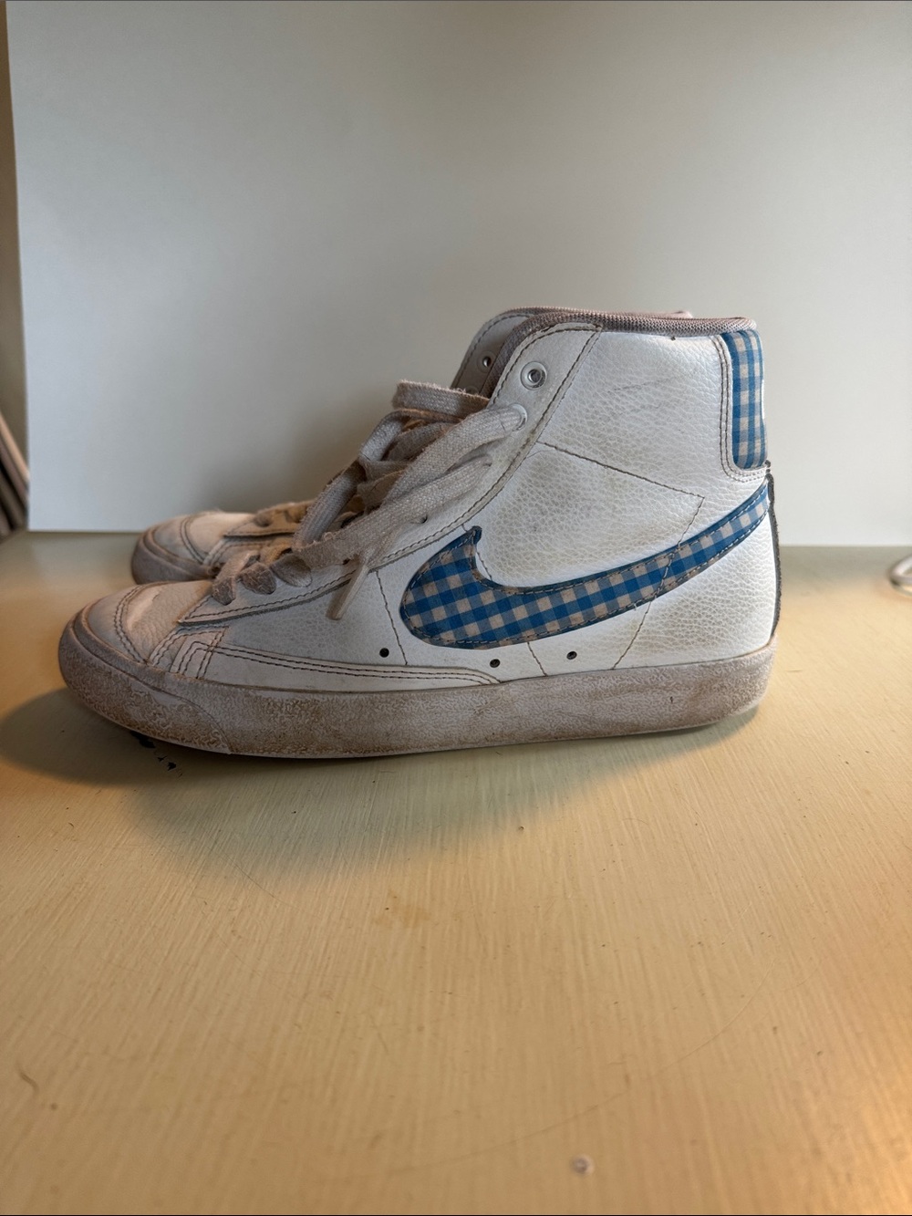 Nike Kids Mid Blazer with Blue Gingham